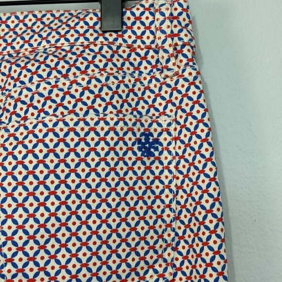 Tory Burch Womens Regan Cropped Straight Leg Jeans Geometric Cream Size 27 Women - Picture 9 of 15